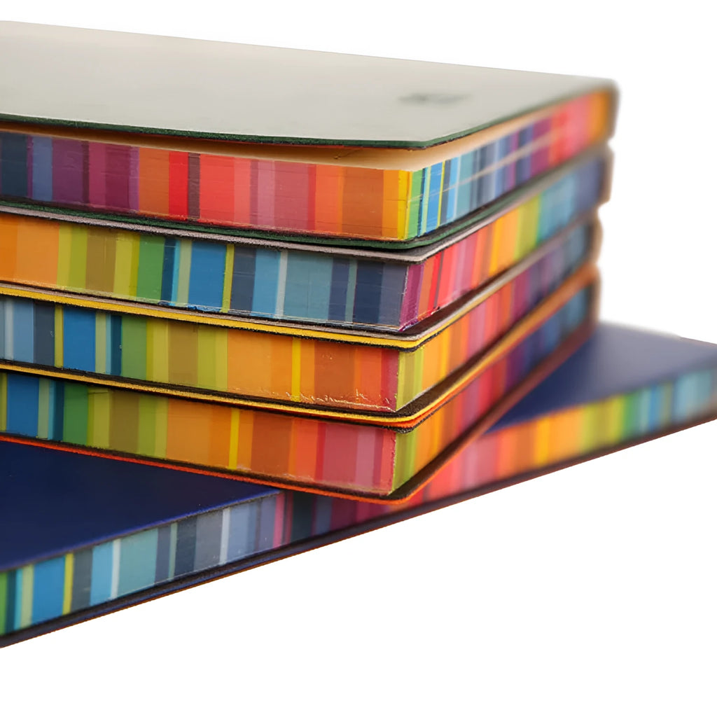 Colorful Rainbow Side A5 PU leather cover notebook with 100g Daolin paper and lock-line binding
