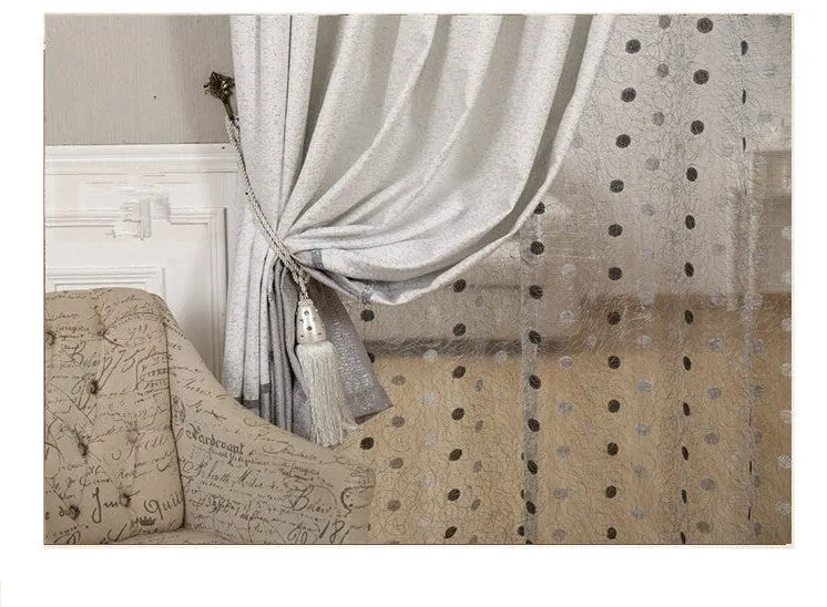 Custom blackout curtain panel showing fabric texture and hanging options