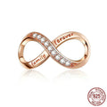 WOSTU 925 sterling silver loose bead bracelet in silver white diamond colour, model SCC1146