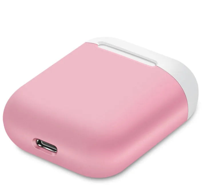 Silicone protective sleeve for AirPods charging case in split design showing colour options