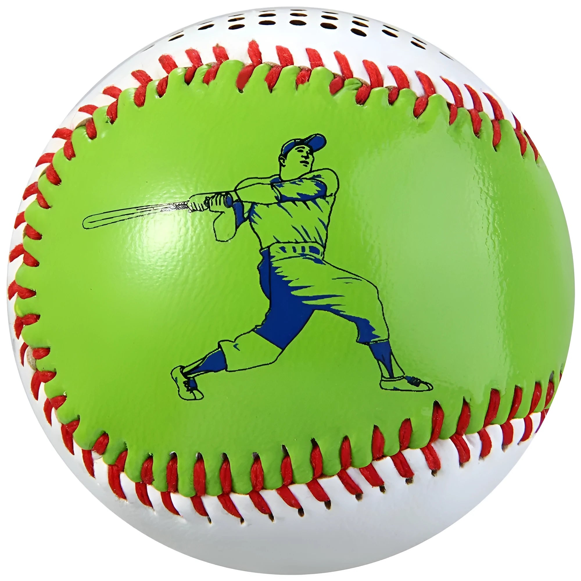 Baseball home shaped Bluetooth speaker in green colour showing front design with speaker grille