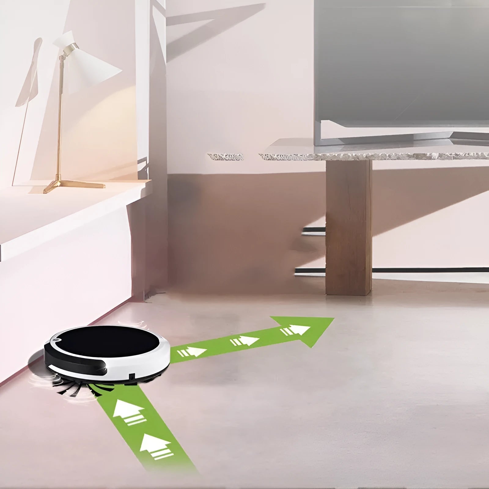 Smart home sweeping robot with ABS housing, 27cm x 27cm x 6.5cm, 2400mAh battery