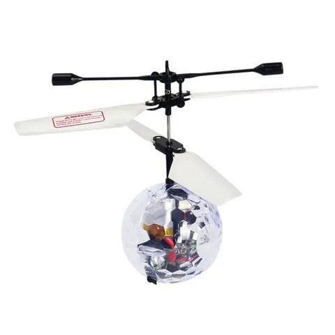 Infrared induction control LED magic flying ball with flashing lights in football design colour variant