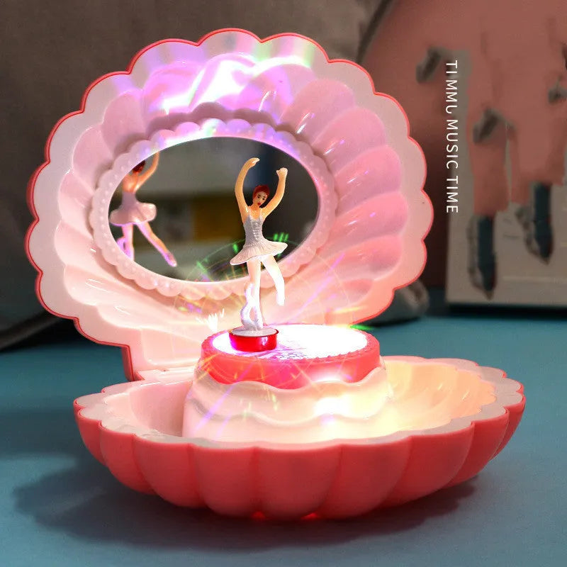 Plastic shell ballet girl music box in random colour 160x130x155mm decorative ornament