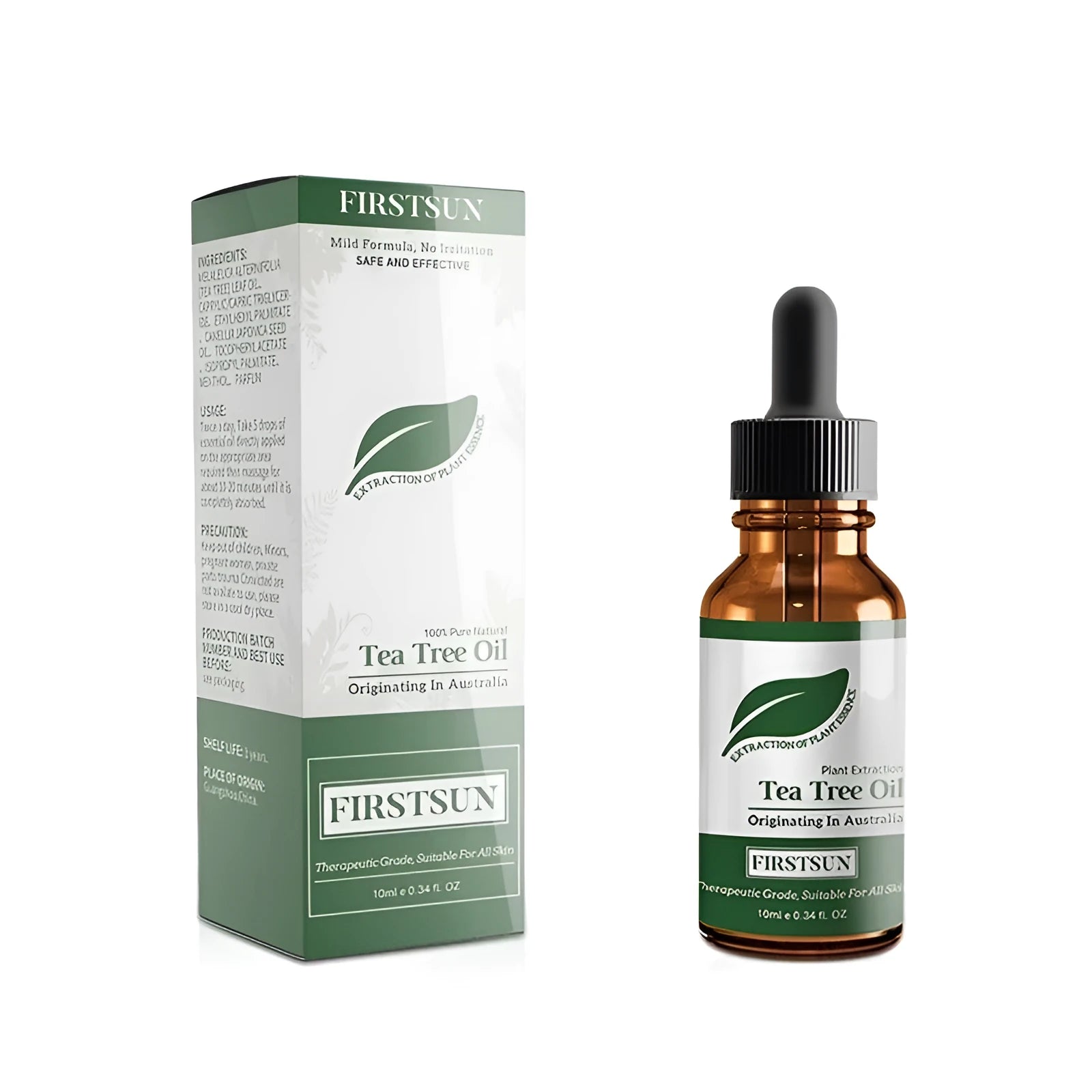 Firstsun Tea Tree Essential Oil 10ML bottle for face moisturising, water-based formula with tea tree