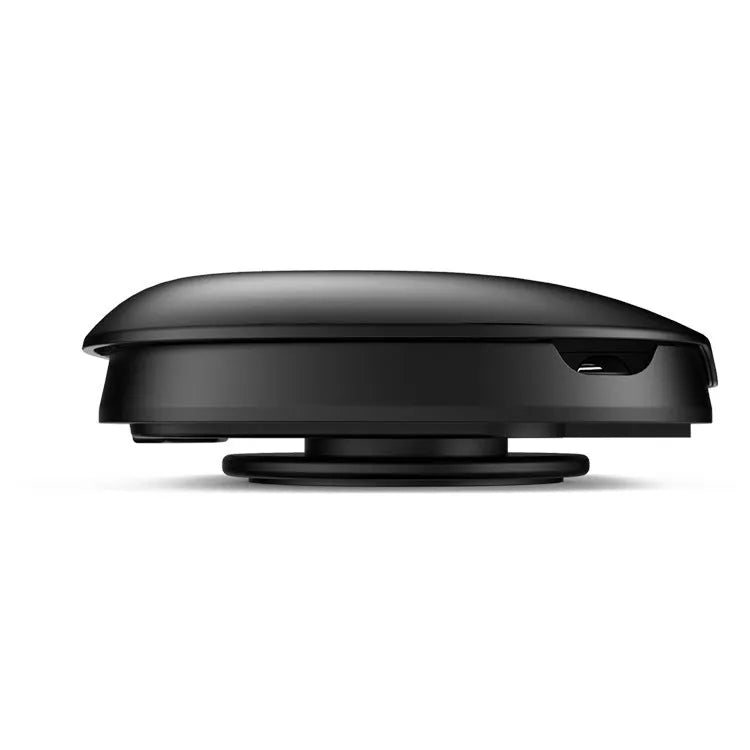 Black rotating suction cup car phone holder attached to a car windscreen