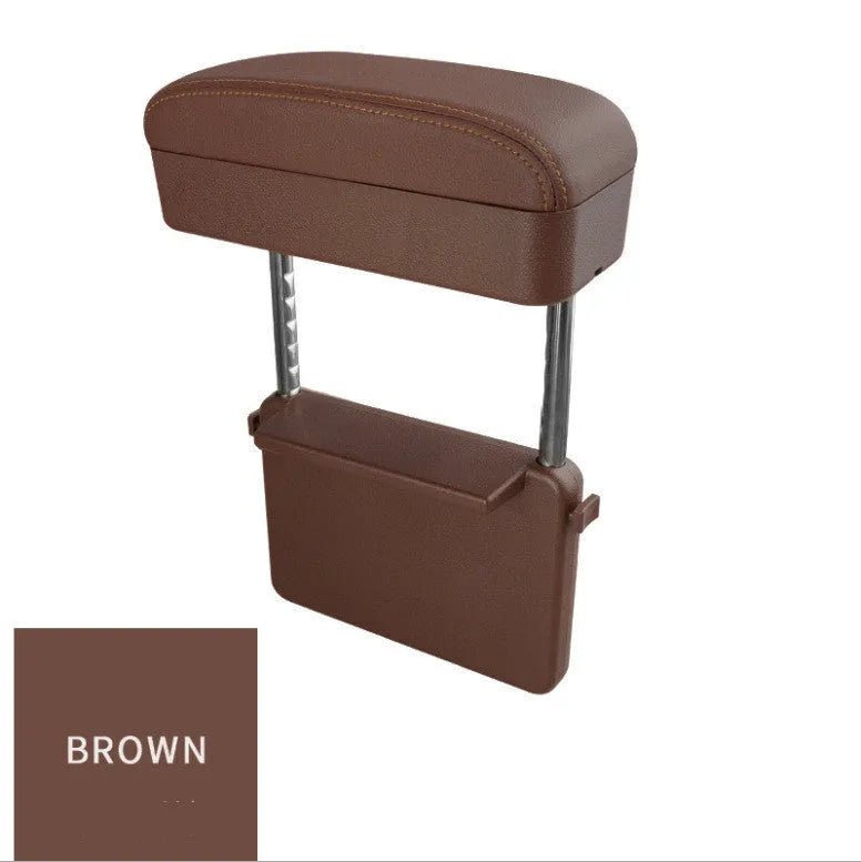 Automatic telescopic leather storage box with cowhide packaging, 28.5x23.5x20.5cm, brown colour