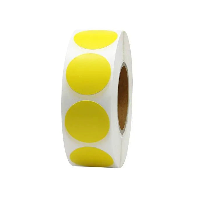 500 Pcs/Roll Chroma colour code point label stickers 2.5cm round with ten colour options