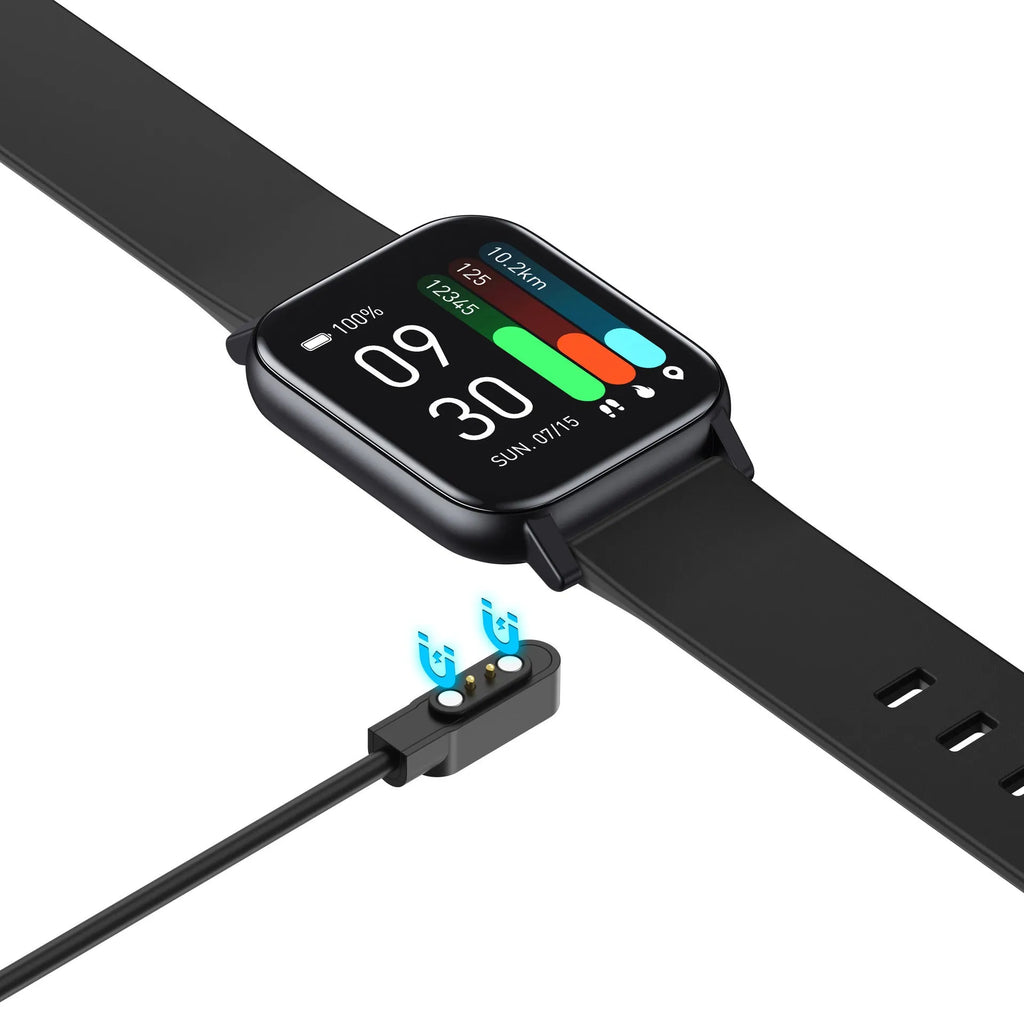 GTS1 smart watch with body temperature and heart rate monitoring, 1.3 inch touch screen, silicone strap, on a wrist