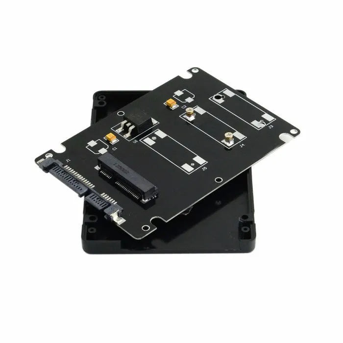 mSATA to SATA transfer box in black, ultra-thin 7mm enclosure for notebooks and devices