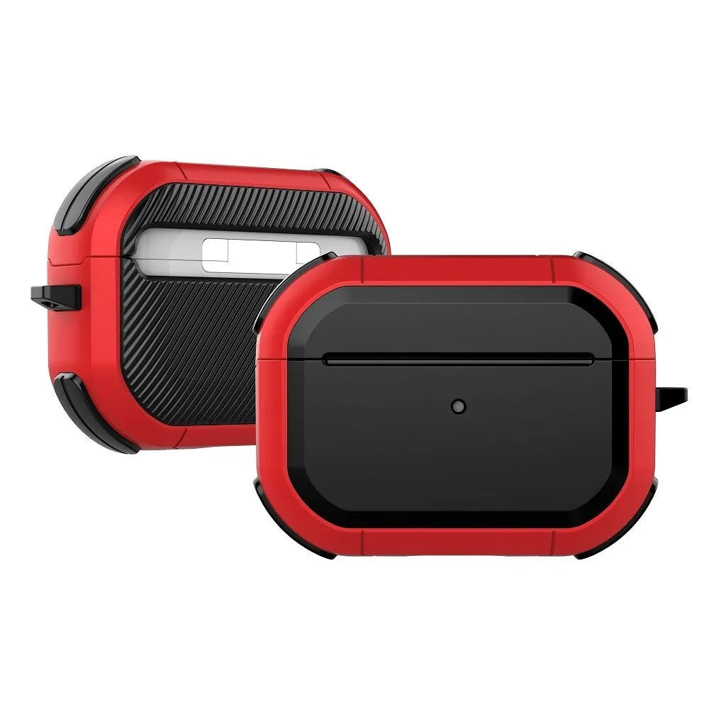 Black TPU and PC plastic protective case for Apple AirPods Pro charging case