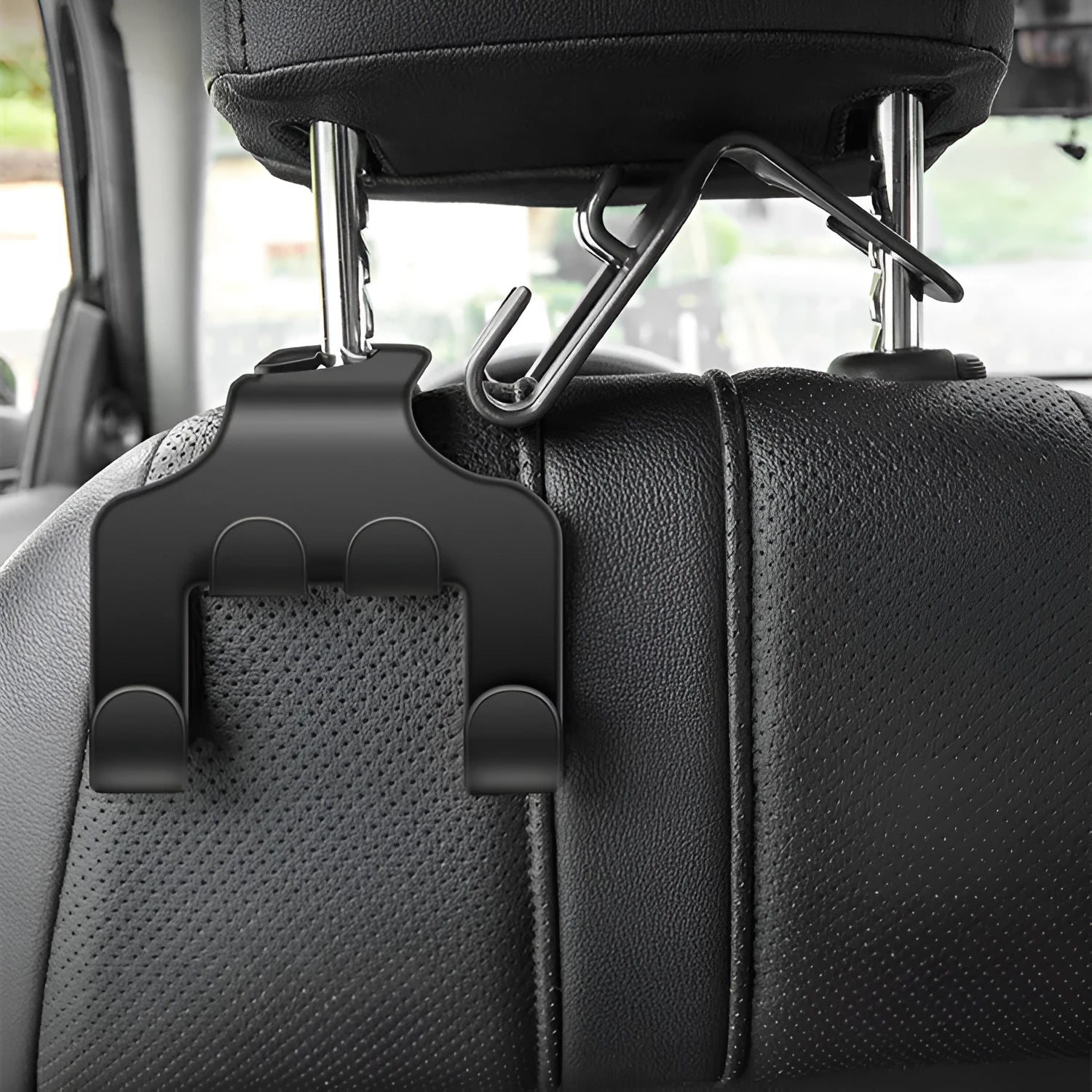 ABS plastic car multifunction hook showing phone bracket and two hanging hooks