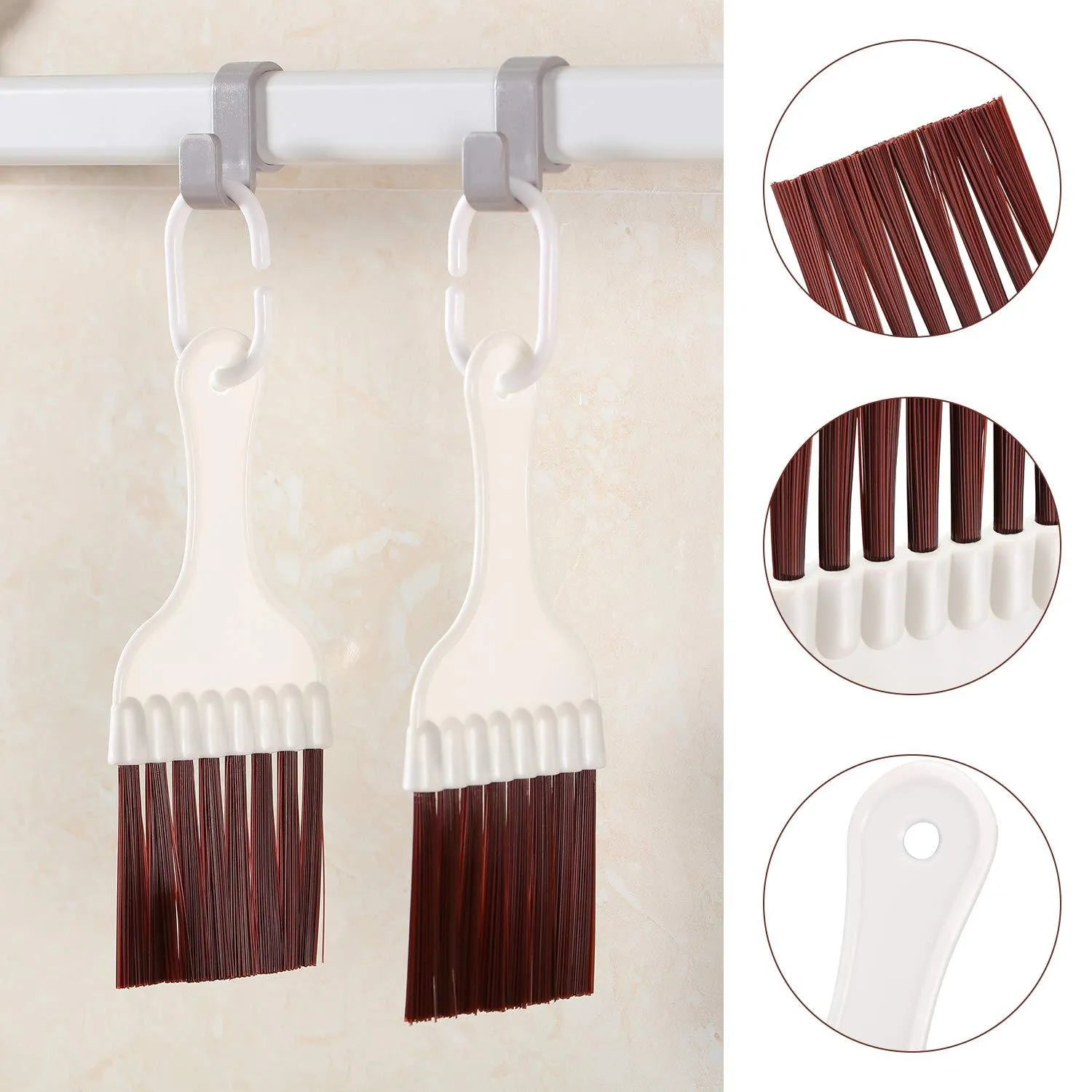 Stainless steel air conditioning fin comb and cleaning brush with abrasive bristles