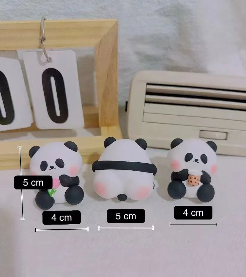 Panda car vent perfume diffuser decoration with clip attachment in three design variations