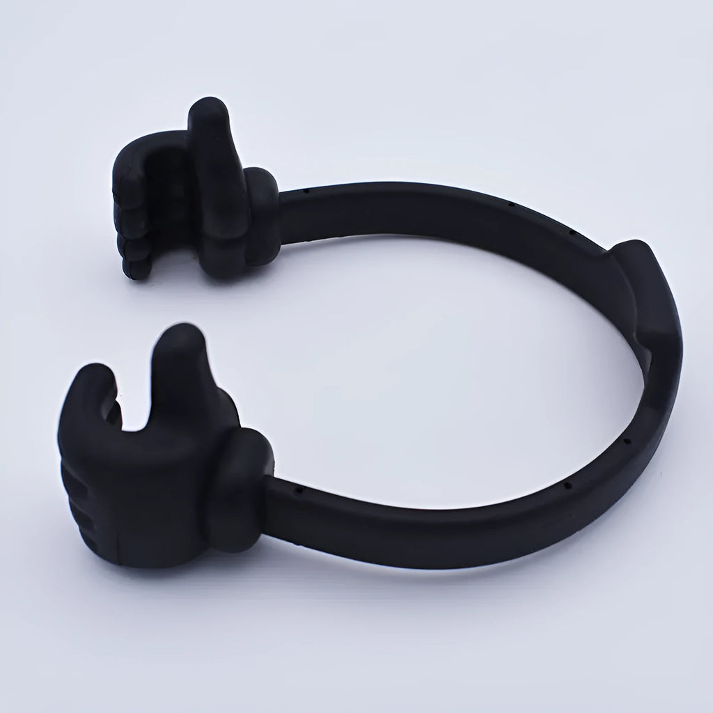 Polypropylene mobile phone and tablet desktop stand in black boxed packaging