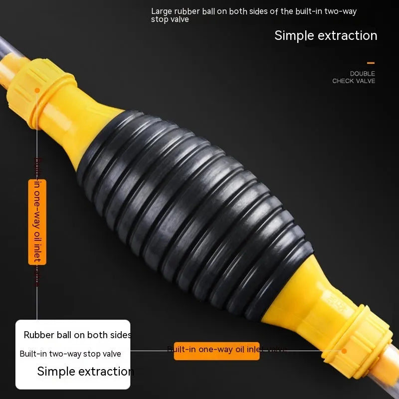 Manual oil suction pipe set with rubber ball pump and multiple pipe length options