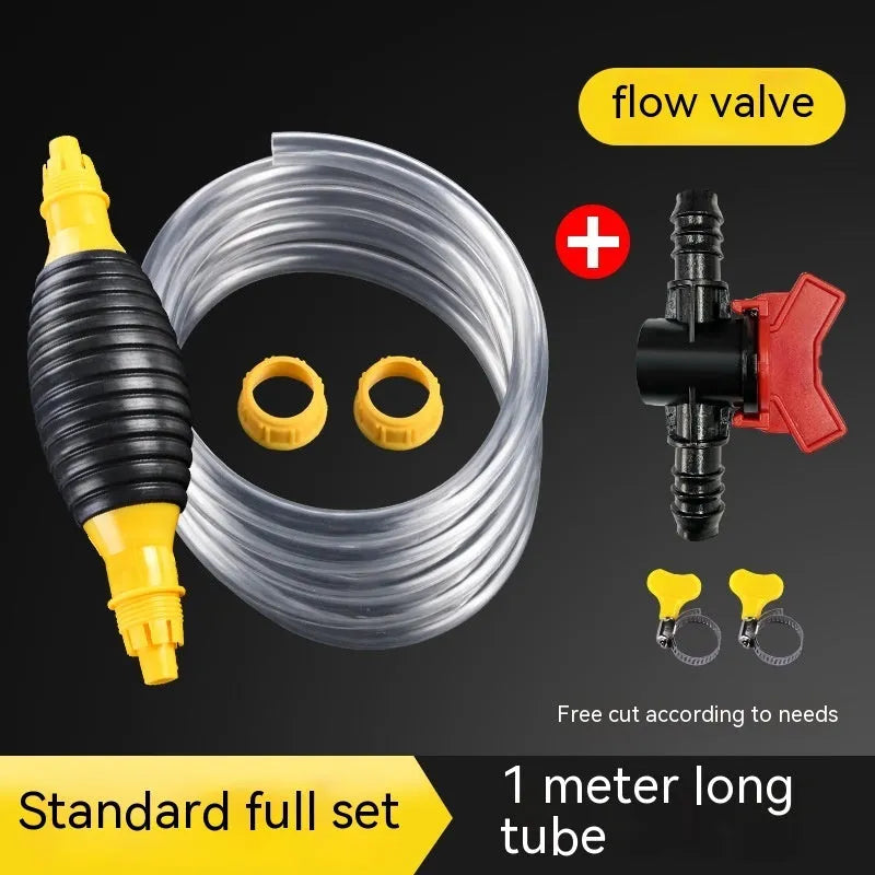 Manual oil suction pipe set with rubber ball pump and multiple pipe length options