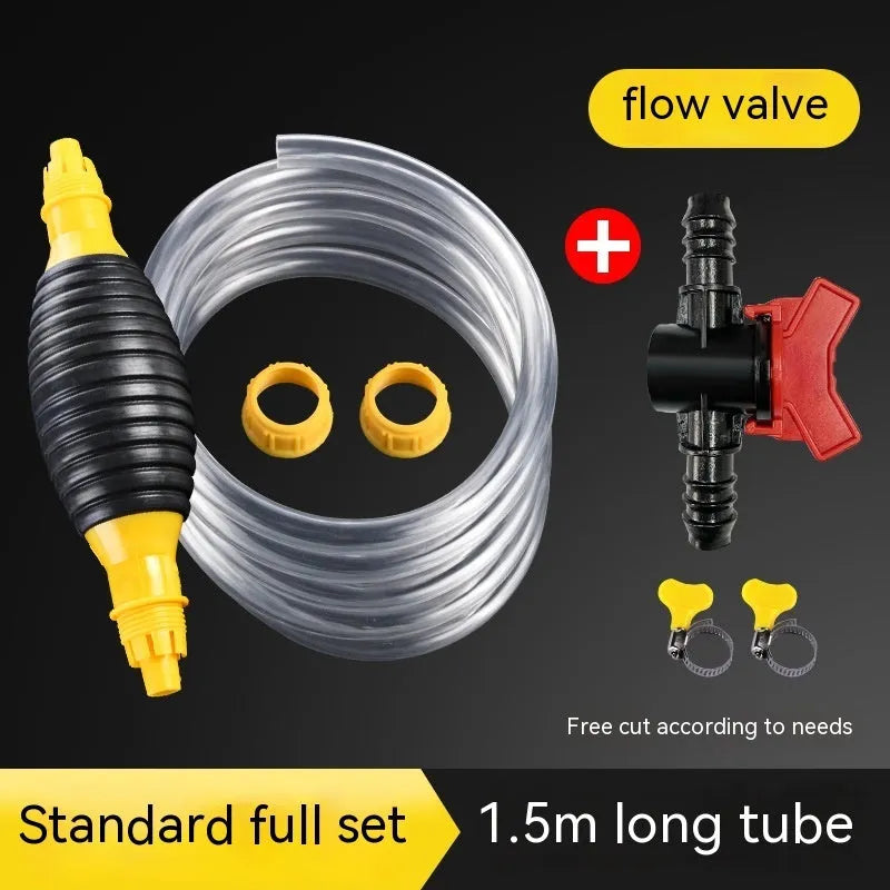 Manual oil suction pipe set with rubber ball pump and multiple pipe length options