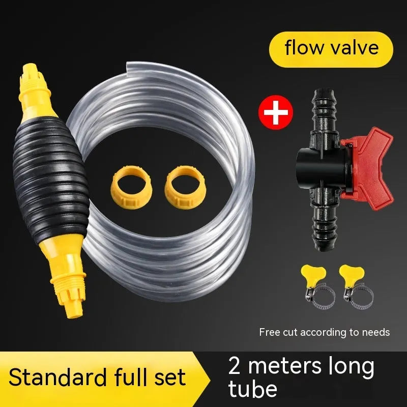 Manual oil suction pipe set with rubber ball pump and multiple pipe length options