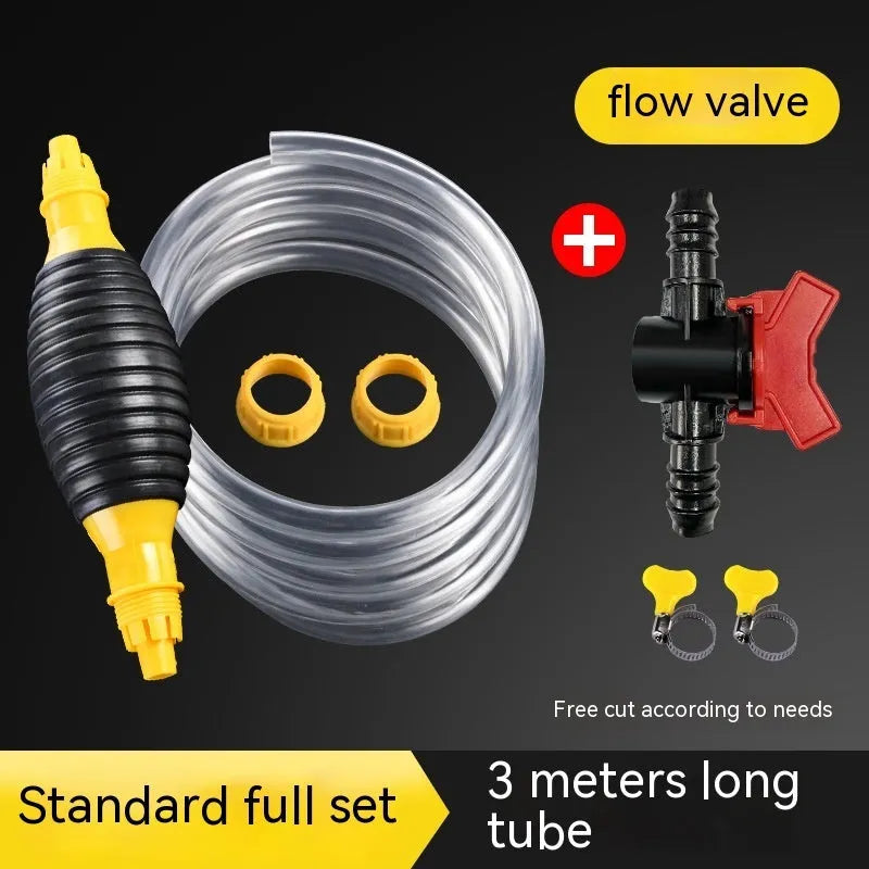 Manual oil suction pipe set with rubber ball pump and multiple pipe length options