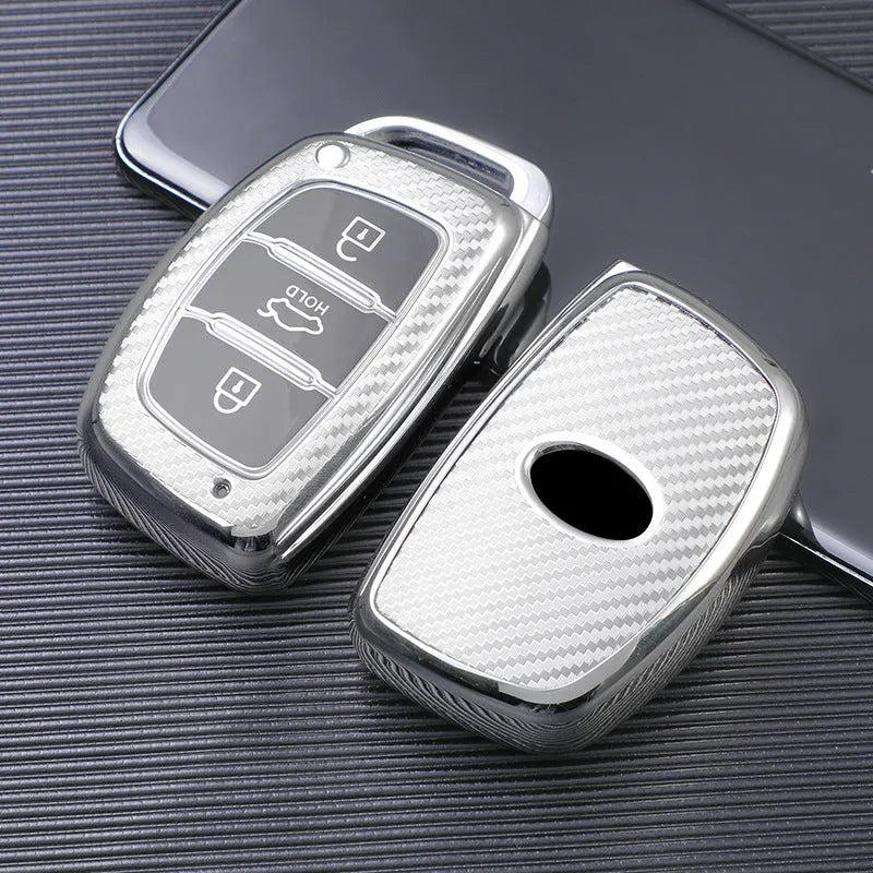 Modern TPU key case car cover buckle in multiple colour options including blue, pink and silver