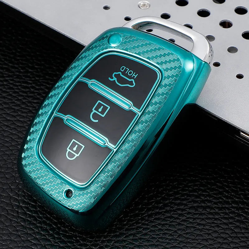 Modern TPU key case car cover buckle in multiple colour options including blue, pink and silver