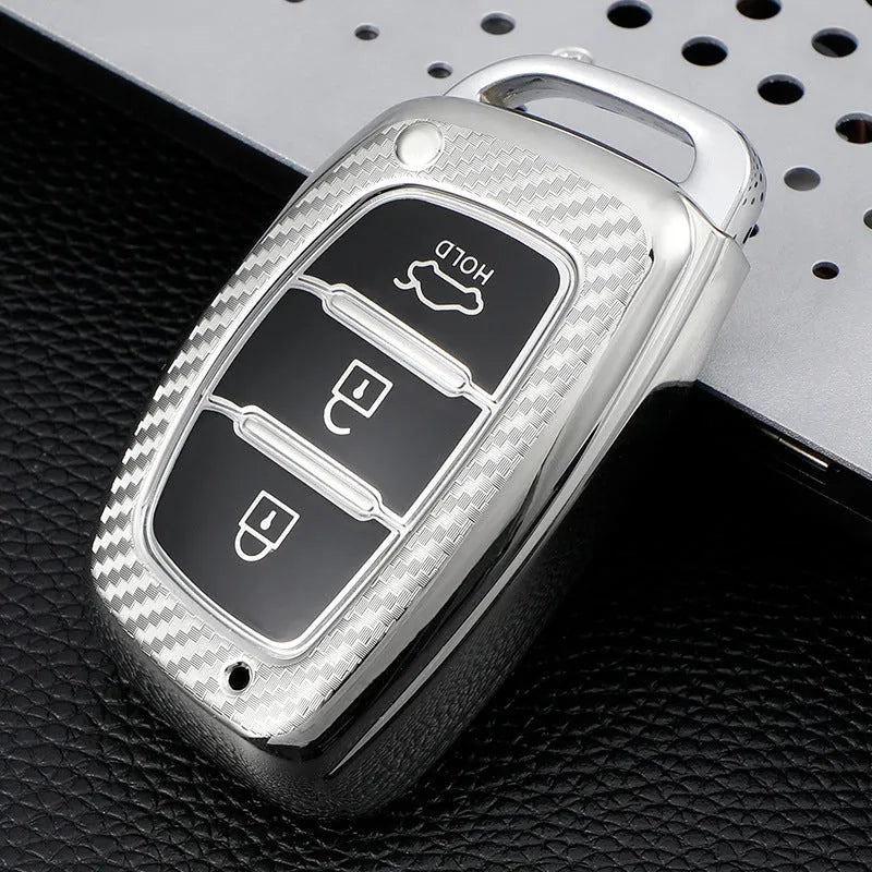 Modern TPU key case car cover buckle in multiple colour options including blue, pink and silver