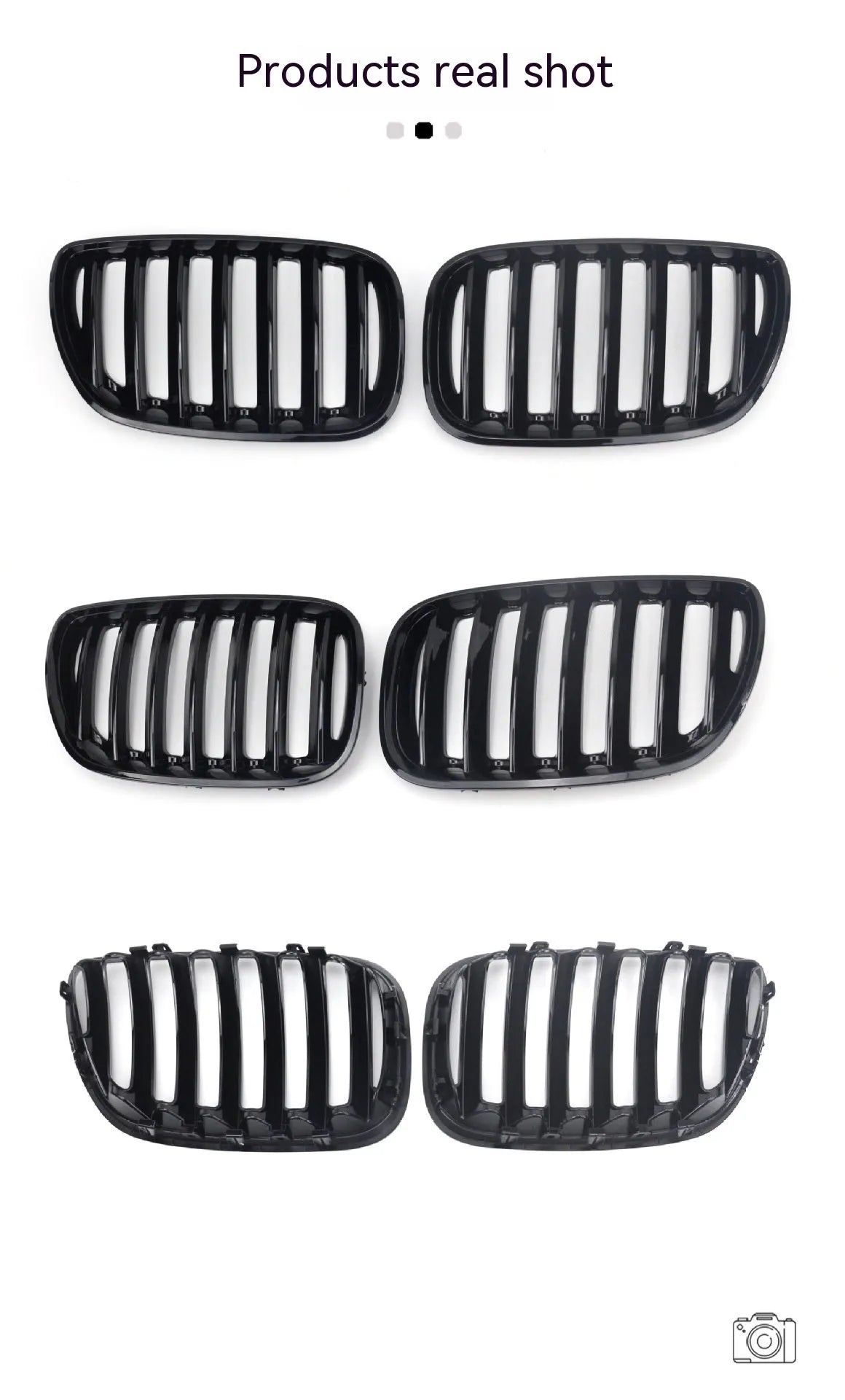 Bright black ABS plastic grid mesh grille for BMW X5 centre bumper replacement