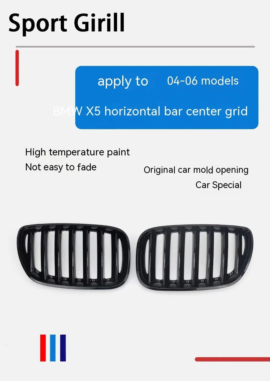 Bright black ABS plastic grid mesh grille for BMW X5 centre bumper replacement