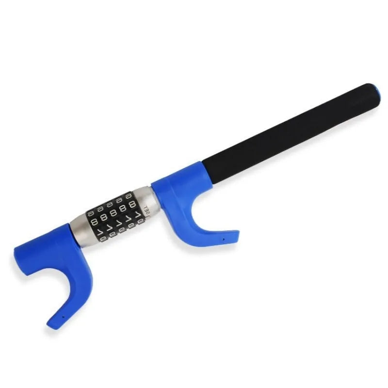 Car anti-theft steering wheel U-lock with combination dial in alloy steel construction