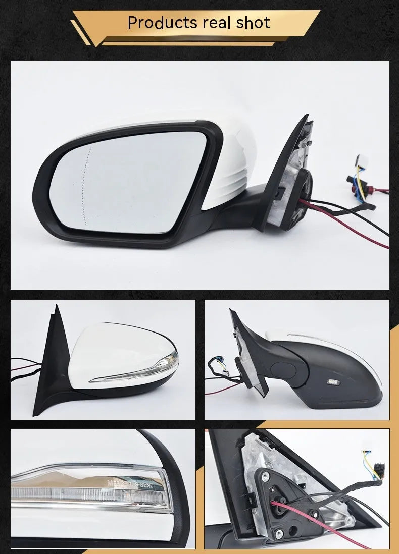Mercedes W205 C-Class rear view mirror assembly in ABS plastic.