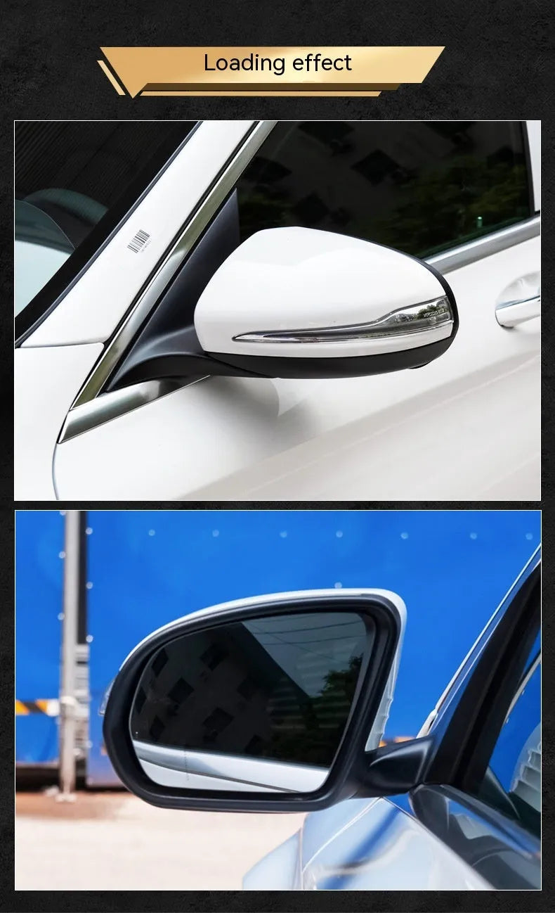 Mercedes W205 C-Class rear view mirror assembly in ABS plastic.