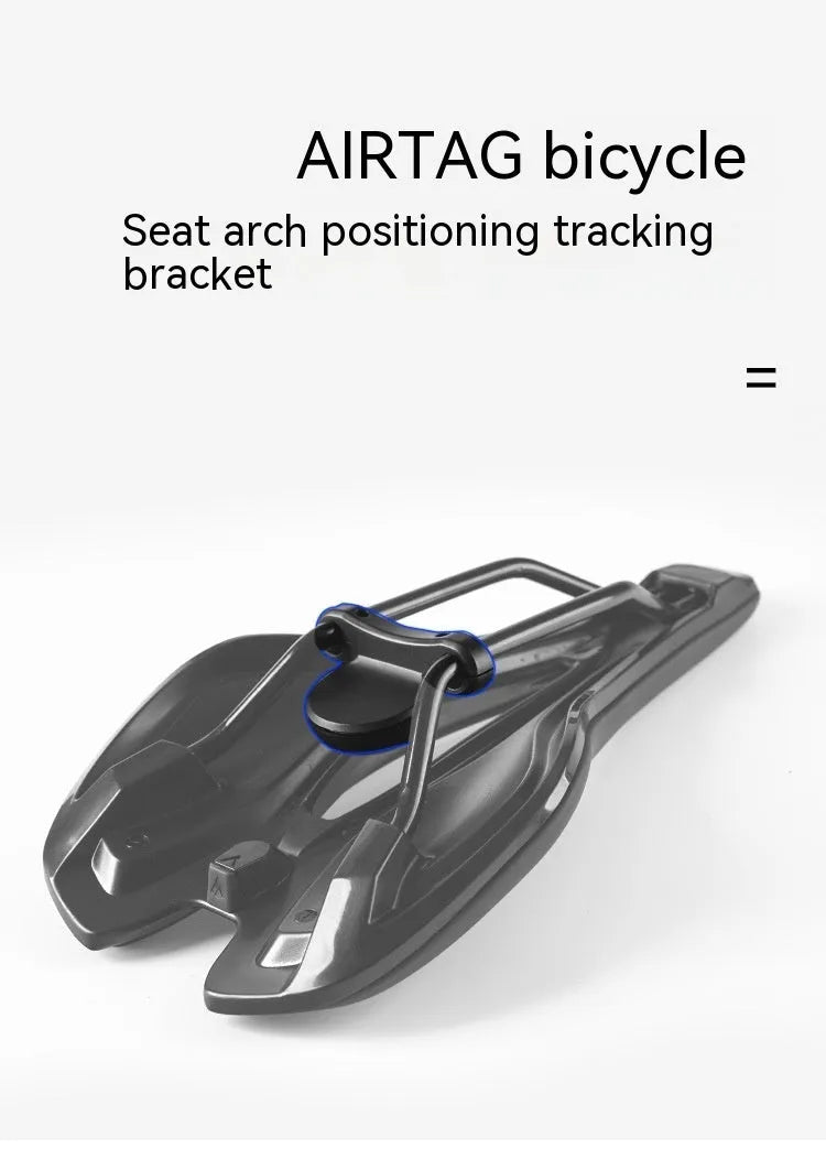 Black ABS plastic bicycle tracking locator bracket with anti-theft bolts for seat bow mounting