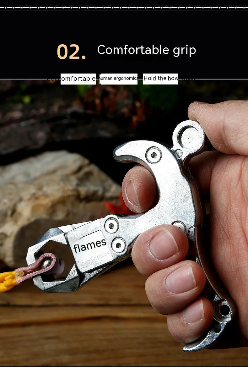 Zinc alloy archery release aid with two-axis harpoon clip for compound bows
