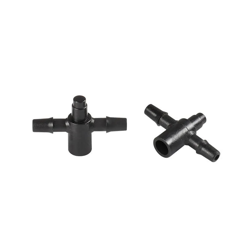 PE plastic tee water distributor for micro spray irrigation systems with sun protection properties
