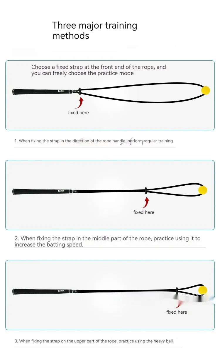 Black silicone elastic golf swing practice rope trainer for action correction