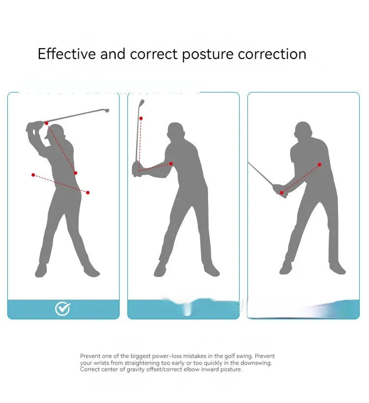 Black silicone elastic golf swing practice rope trainer for action correction
