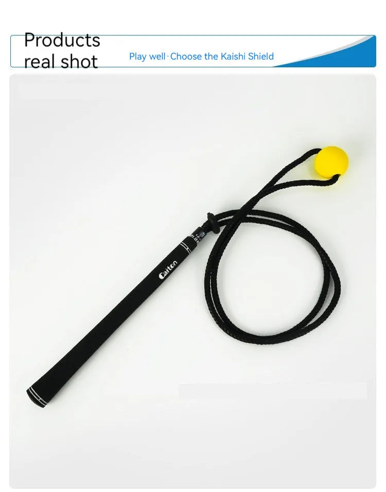 Black silicone elastic golf swing practice rope trainer for action correction