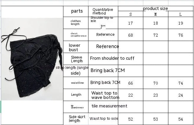 Black women's three-piece bikini set with separate top and shorts on a mannequin.