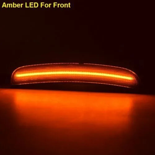 Dodge Challenger Charger 2015-2020 side marker light replacement set with yellow front and red rear ABS housings