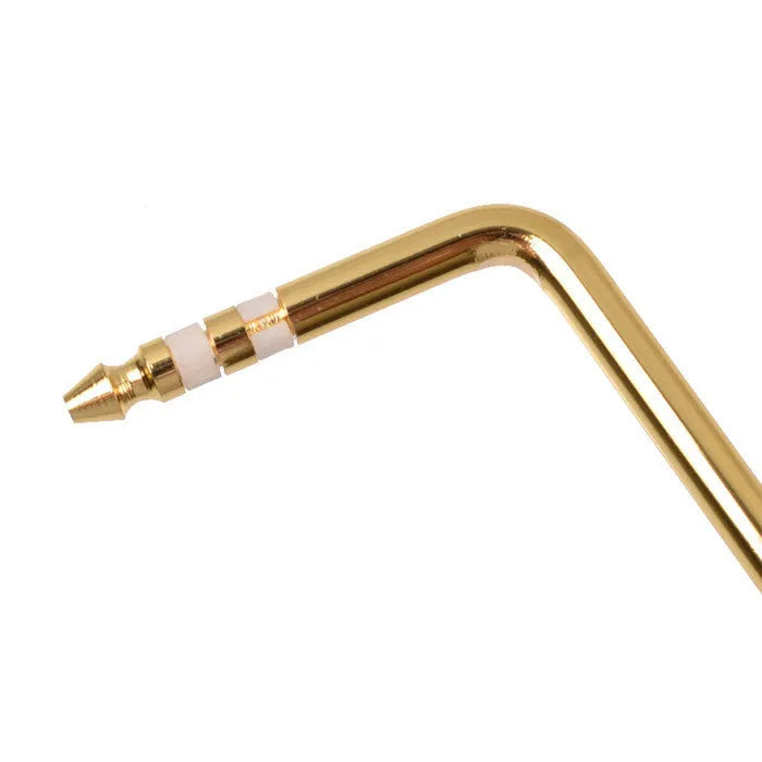 Direct plug-in metal tremolo crank arm for guitar in black, blue, gold, and silver colour options.