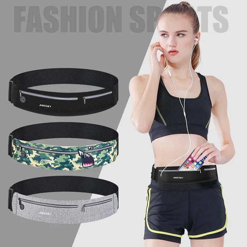 Waterproof 8-inch waist bag in camouflage crocodile pattern for outdoor sports