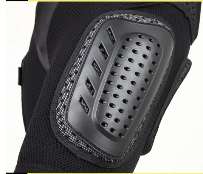 Black cycling hip pad protective pants with adjustable waistband for mountain biking and motocross