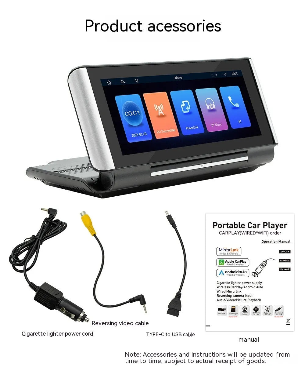 6.86 inch Bluetooth MP5 car multimedia player with LED screen for dashboard mounting