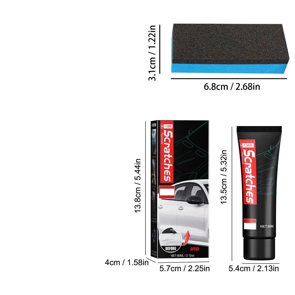 Automotive scratch repair cream in 60ml or 100ml container for paint cleaning and scratch removal