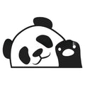 Peeking Panda design vinyl car sticker in black, white, and laser-effect colour options