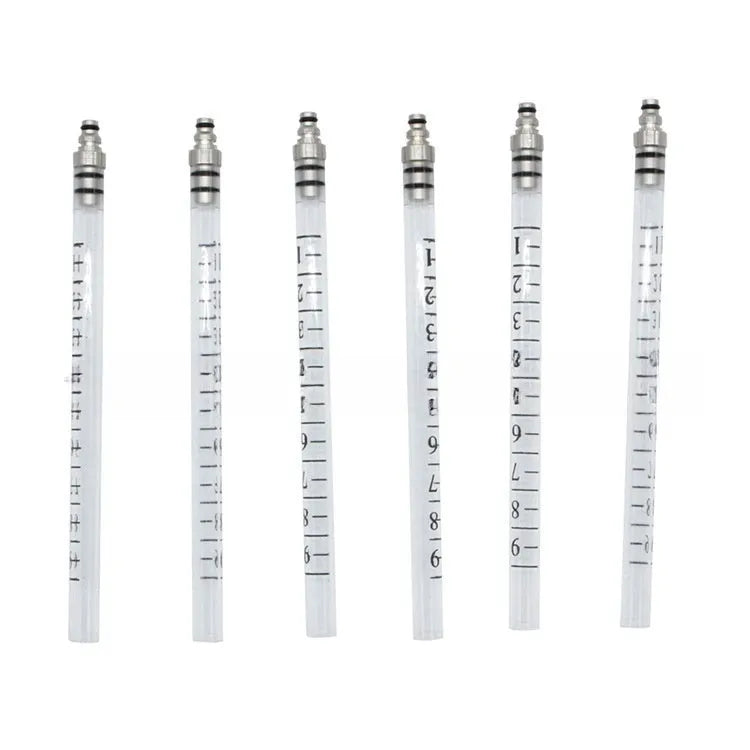 Brass and plastic fuel injection flow meter detection tool with oil return measuring instrument