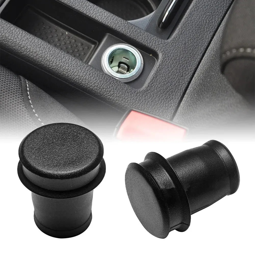 Black PVC car cigarette lighter dust plug showing 33cm length and 2cm diameter for 12V socket protection