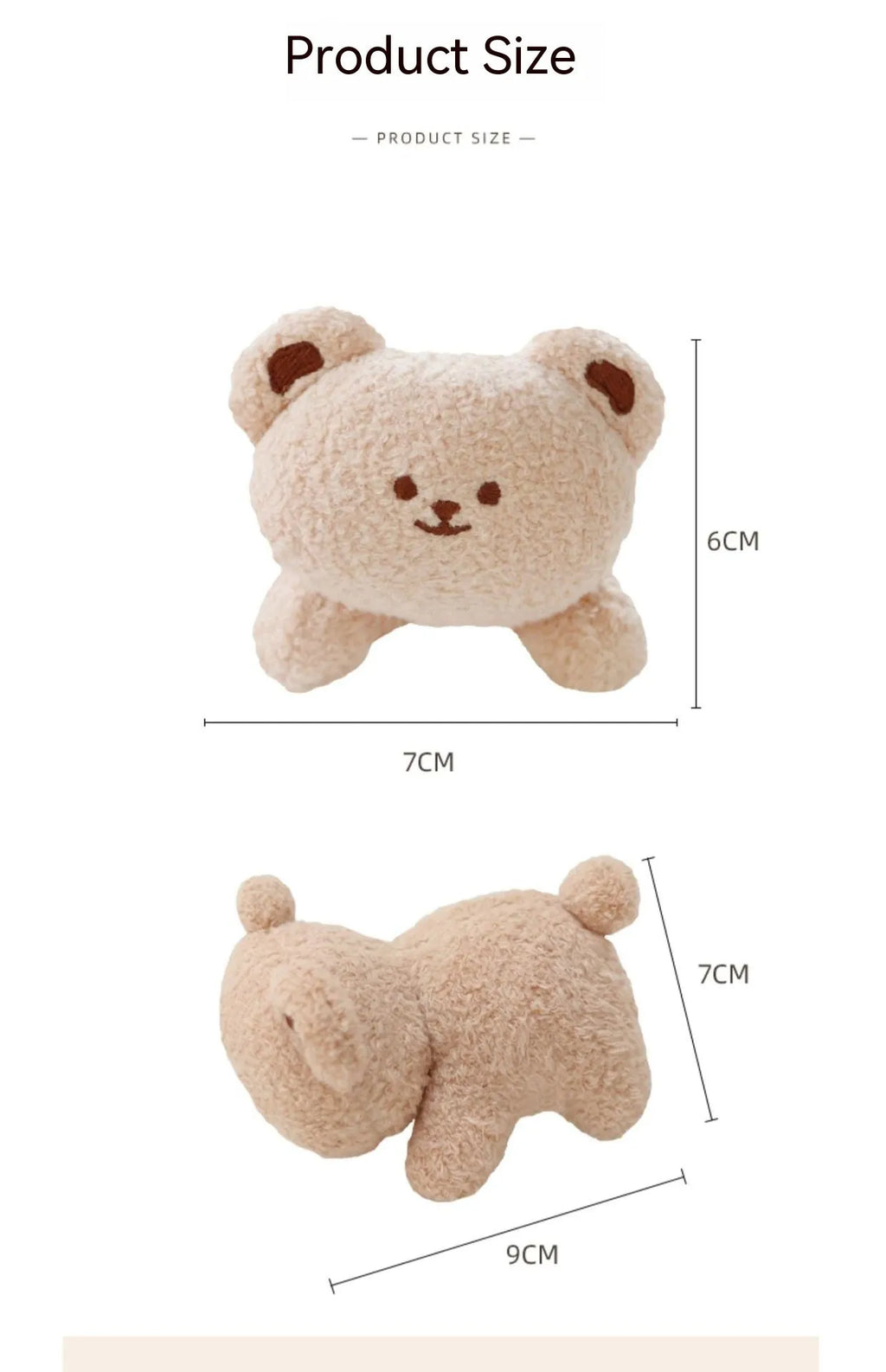 Cute fabric plush doll decoration for car centre console in bear and rabbit cartoon designs