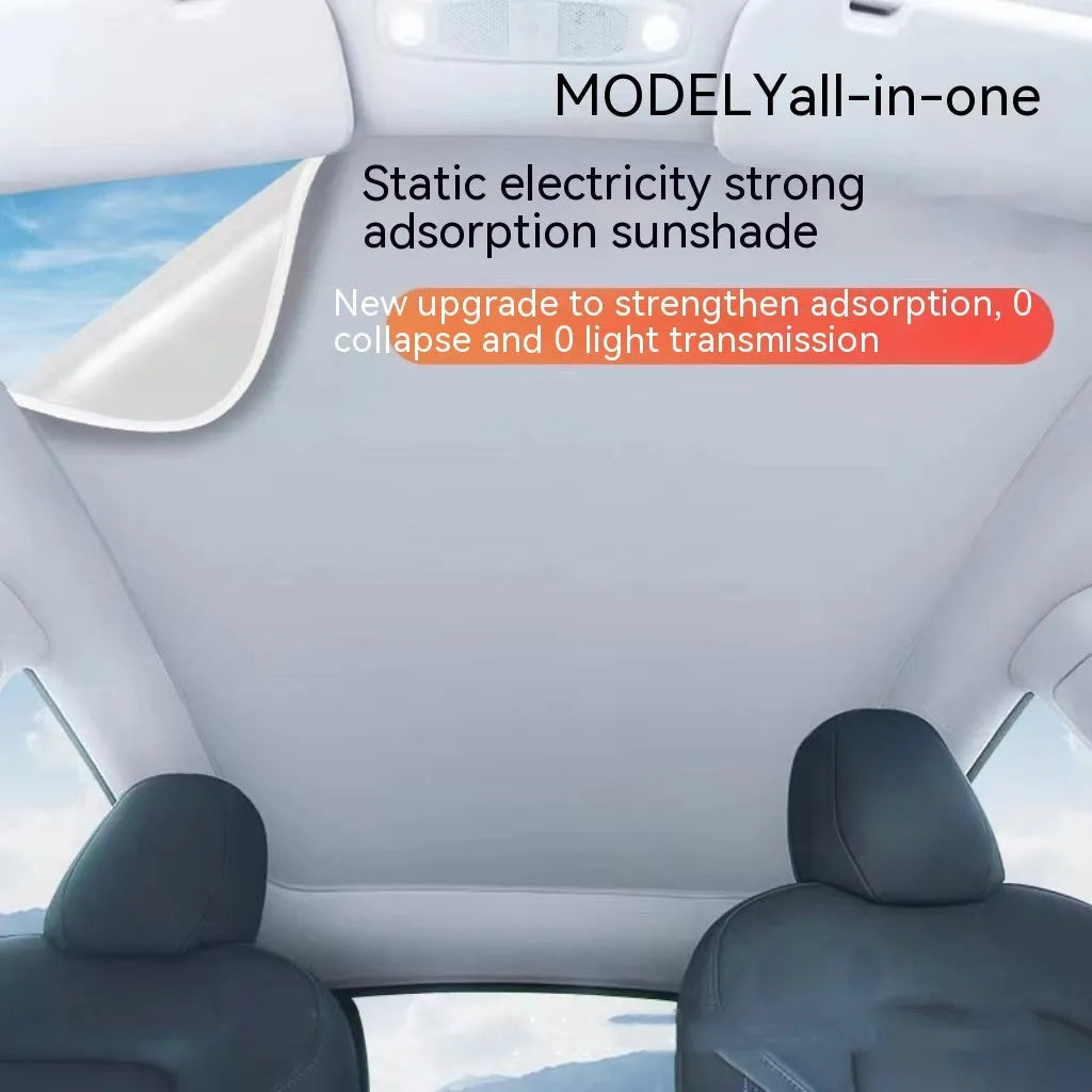 Silicone electrostatic adsorption sunshade with plaid pattern for special vehicles